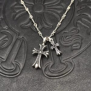 Kakobuy Chrome HeartsClassic Cross Necklace