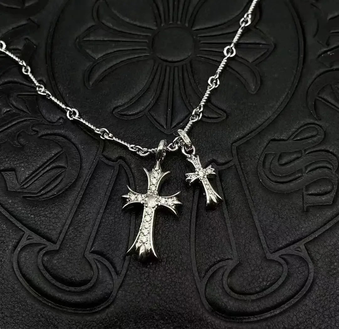 - Kakobuy Chrome HeartsClassic Cross Necklace