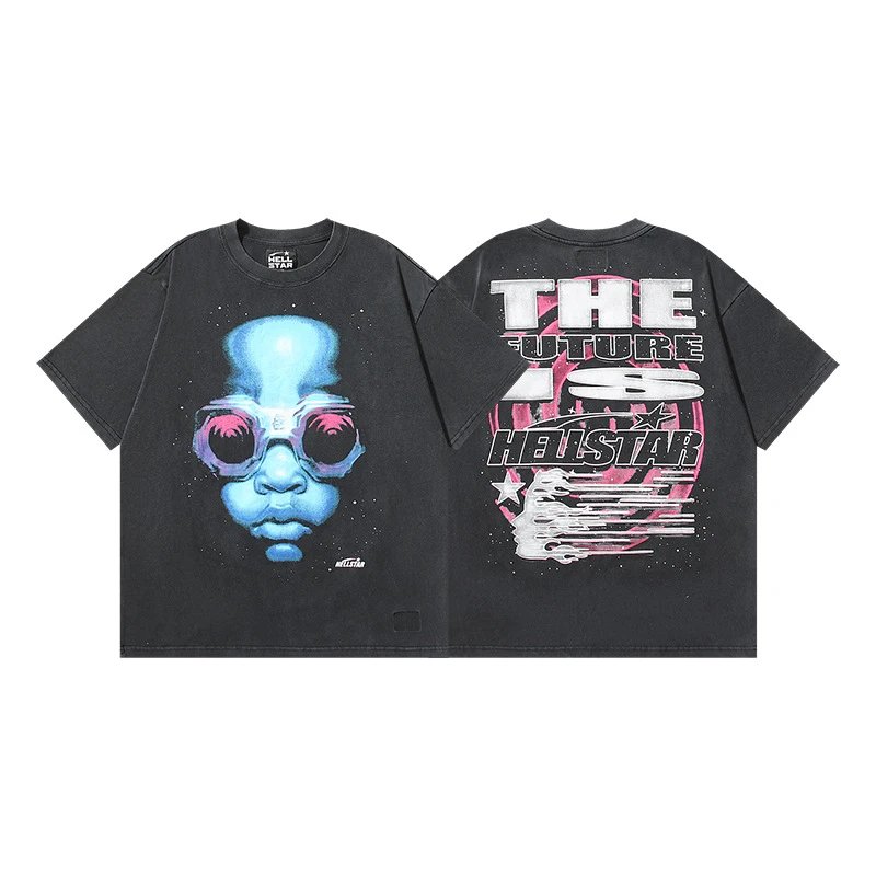 - Kakobuy Hellstar American hipster high street washed old vintage print t-shirt