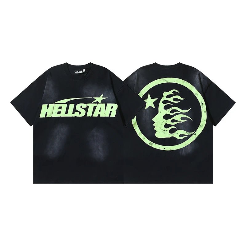 - Kakobuy Hellstar American hipster high street washed old vintage print t-shirt