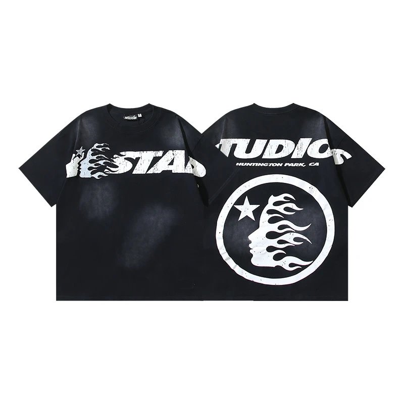 - Kakobuy Hellstar American hipster high street washed old vintage print t-shirt