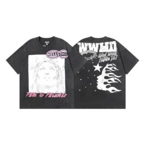 Kakobuy Hellstar American hipster high street washed old vintage print t-shirt