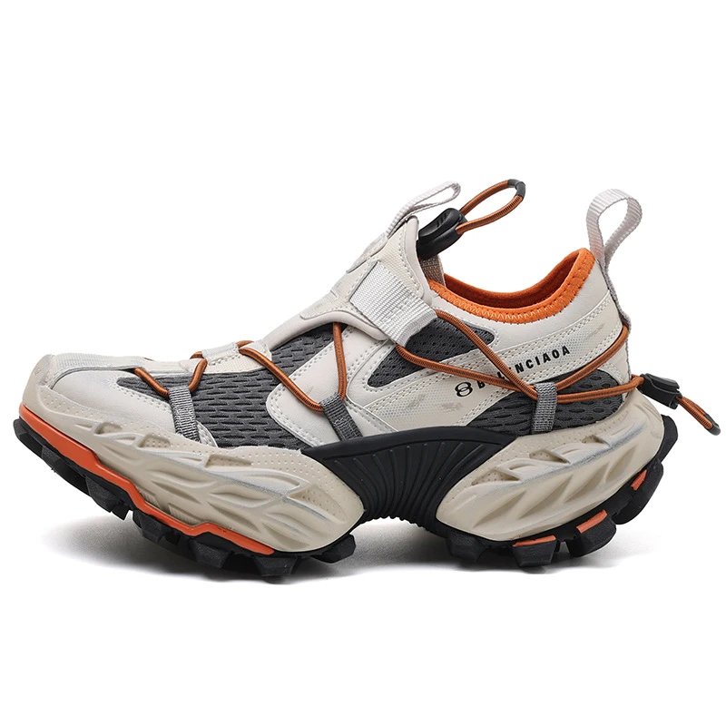 - Kakobuy Balenciaga18XL hiking shoes 2025 runway lightweight old thick-soled daddy shoes Rice grey