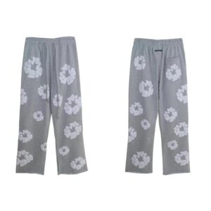Kakobuy Denim tears Loose Fit Gray Floral Casual Pants