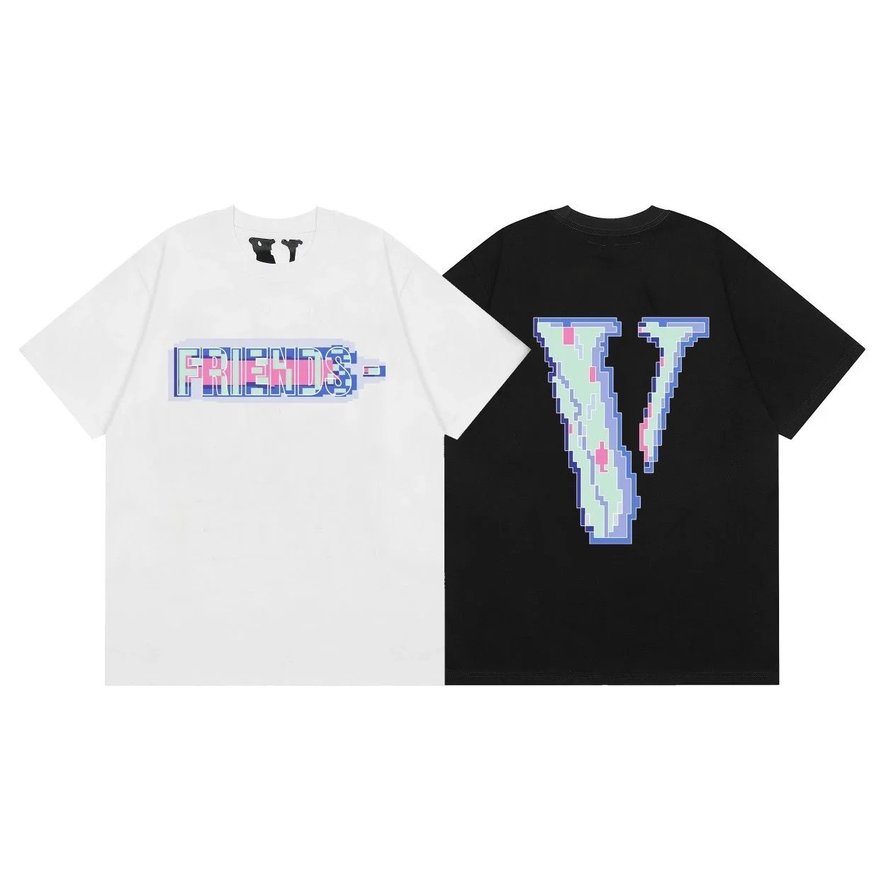 - Kakobuy VLONE High-quality mosaic large V short sleeves