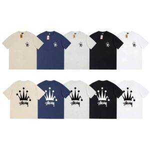Kakobuy Stussy Crown Printed Crew Short Sleeve T-Shirt