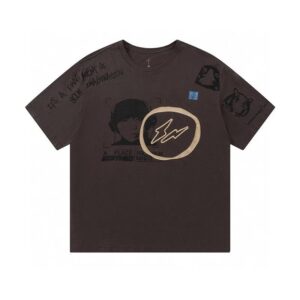 Kakobuy TravisScott Cactus JackXFragmentDesign Collaboration Hiroshi Fujiwara DJ Face Print Short Sleeve Tee