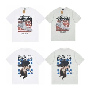 Kakobuy Stussy❌offwhite co-branded printed crew neck t-shirt