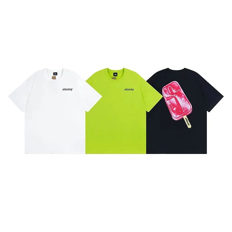 - Kakobuy Stussy ice-cream pattern printed short-sleeved T-shirt for men and women