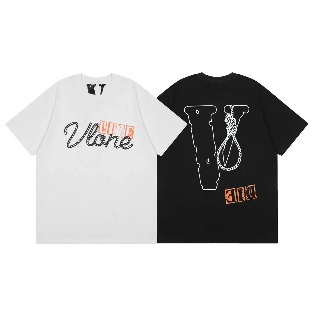 - Kakobuy VLONE Reflective Style Stranded Rope Print High Quality Large V Short Sleeve
