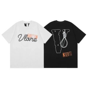 Kakobuy VLONE Reflective Style Stranded Rope Print High Quality Large V Short Sleeve