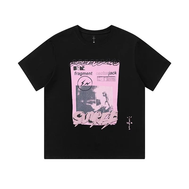 - Kakobuy TravisScott Cactus JackxFragment Design Co-Branded Lightning Hiroshi Fujiwara Letter T-Shirt
