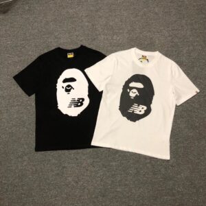 Kakobuy BAPE Ape Head Co-Branded NB Alphabet Printed Short Sleeve T-Shirt Monogrammed Back