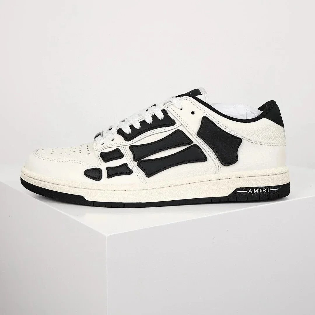 - Kakobuy AmiriSkeleton Low-Skel top Sneakers white-faced black bones