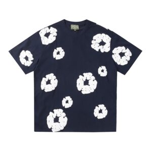 Kakobuy DENIM TEARS Foam Printed High Street Short Sleeve Navy Blue
