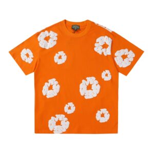 Kakobuy DENIM TEARS Foam Print High Street Short Sleeve Orange