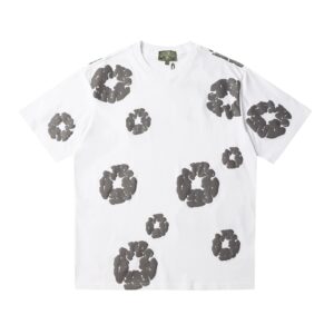 Kakobuy DENIM TEARS Foam Printed High Street Short Sleeve-White Gray