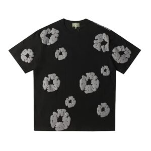 Kakobuy DENIM TEARS Foam Print High Street Short Sleeve Black Gray