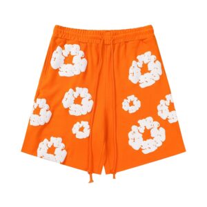 Kakobuy DENIM TEARS Foam Printed High Street Shorts Orange