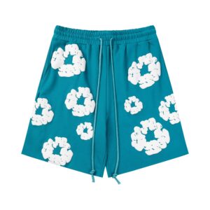 Kakobuy DENIM TEARS Foam Printed High Street Shorts Lake Blue