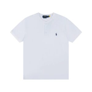 Kakobuy Ralph Lauren Henley Collar Four Color Stand Up Open Chest Short Sleeve T-Shirt