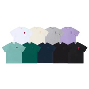 Kakobuy ami macaron cotton T-shirt classic embroidered heart logo