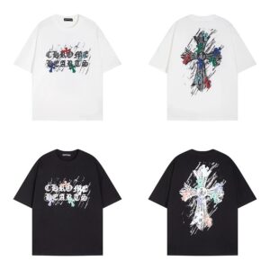Kakobuy ChromeHearts T-shirt color splash ink print cross logo