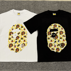Kakobuy bape big logo print short sleeve couple t-shirt