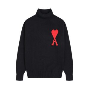 Kakobuy AMI PARIS Classic Jacquard Big A Love Couple Knit Turtleneck Sweater