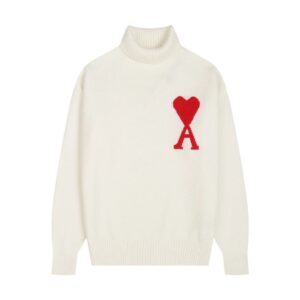 Kakobuy AMI PARIS Classic Jacquard Big A Love Couple Knit Turtleneck Sweater