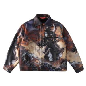 Kakobuy Supreme & FrankFrazetta Co-Branded t Knight Chopper Snake Tannin Jacket