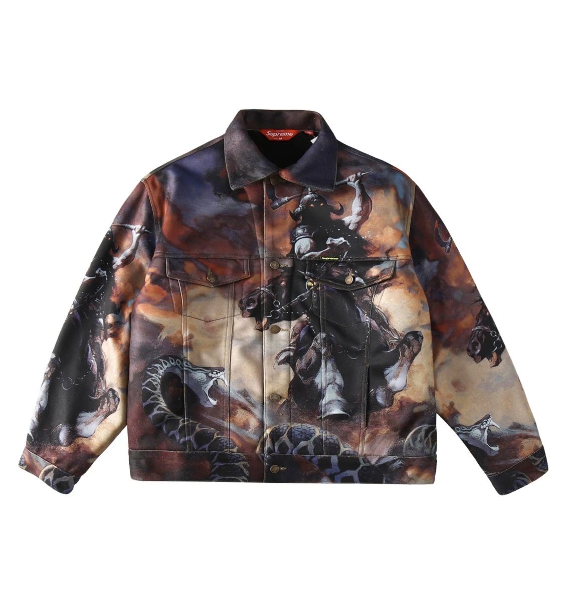 - Kakobuy Supreme & FrankFrazetta Co-Branded t Knight Chopper Snake Tannin Jacket