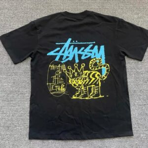 Kakobuy Stussy Crown Cat cotton print short sleeve