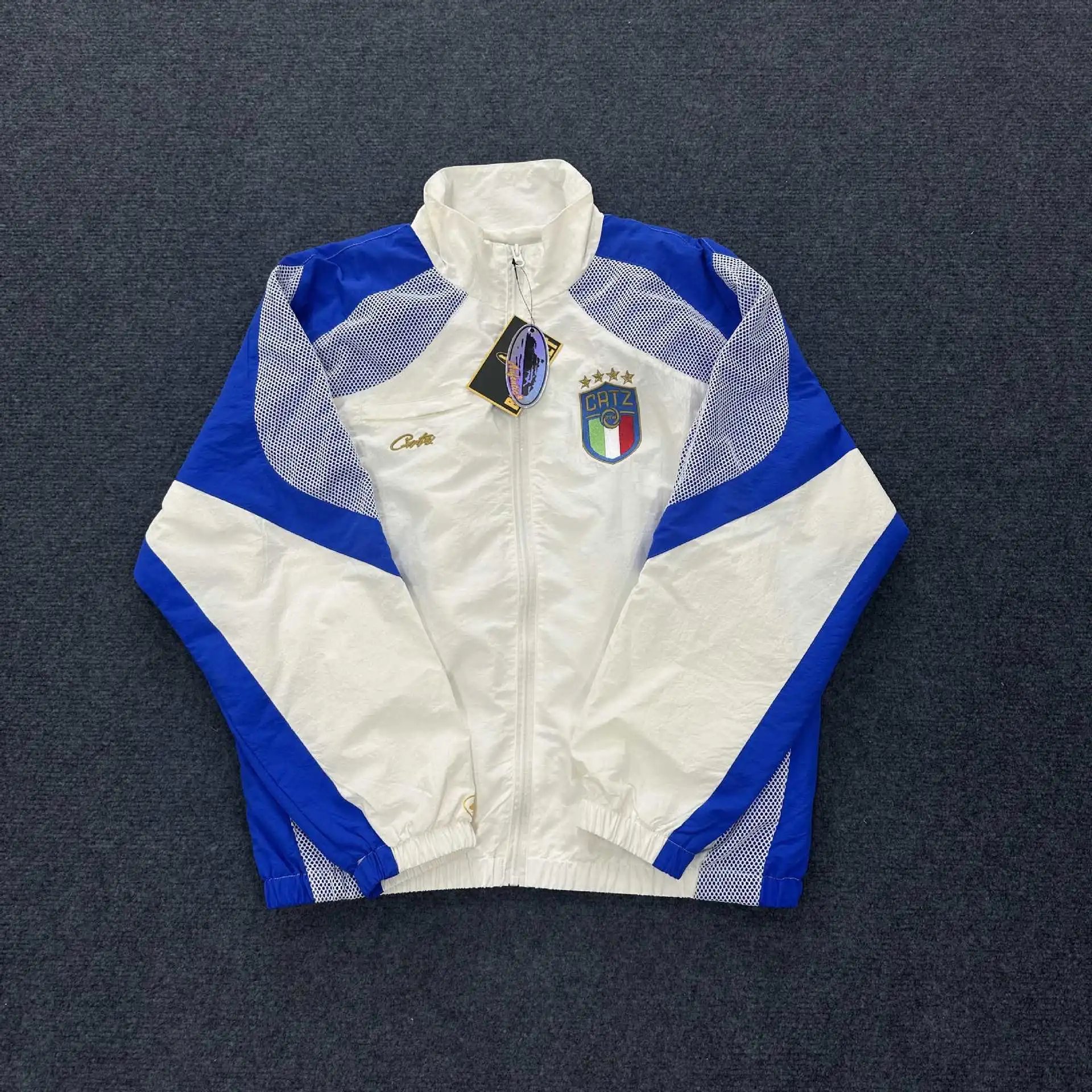 - Kakobuy CORTEIZ embroidered hip-hop jacket with small logo and letter L trench coat