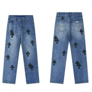 Kakobuy Chrome Hearts Cross Denim Patch Jeans