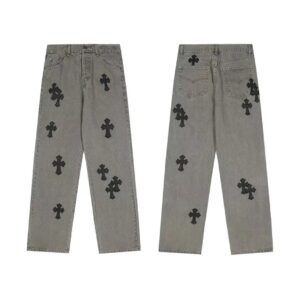 Kakobuy Chrome Hearts Cross Denim Patch Jeans