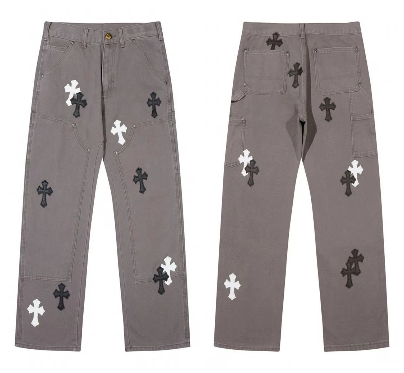 - Kakobuy Chrome Hearts Cross Denim Patch Jeans