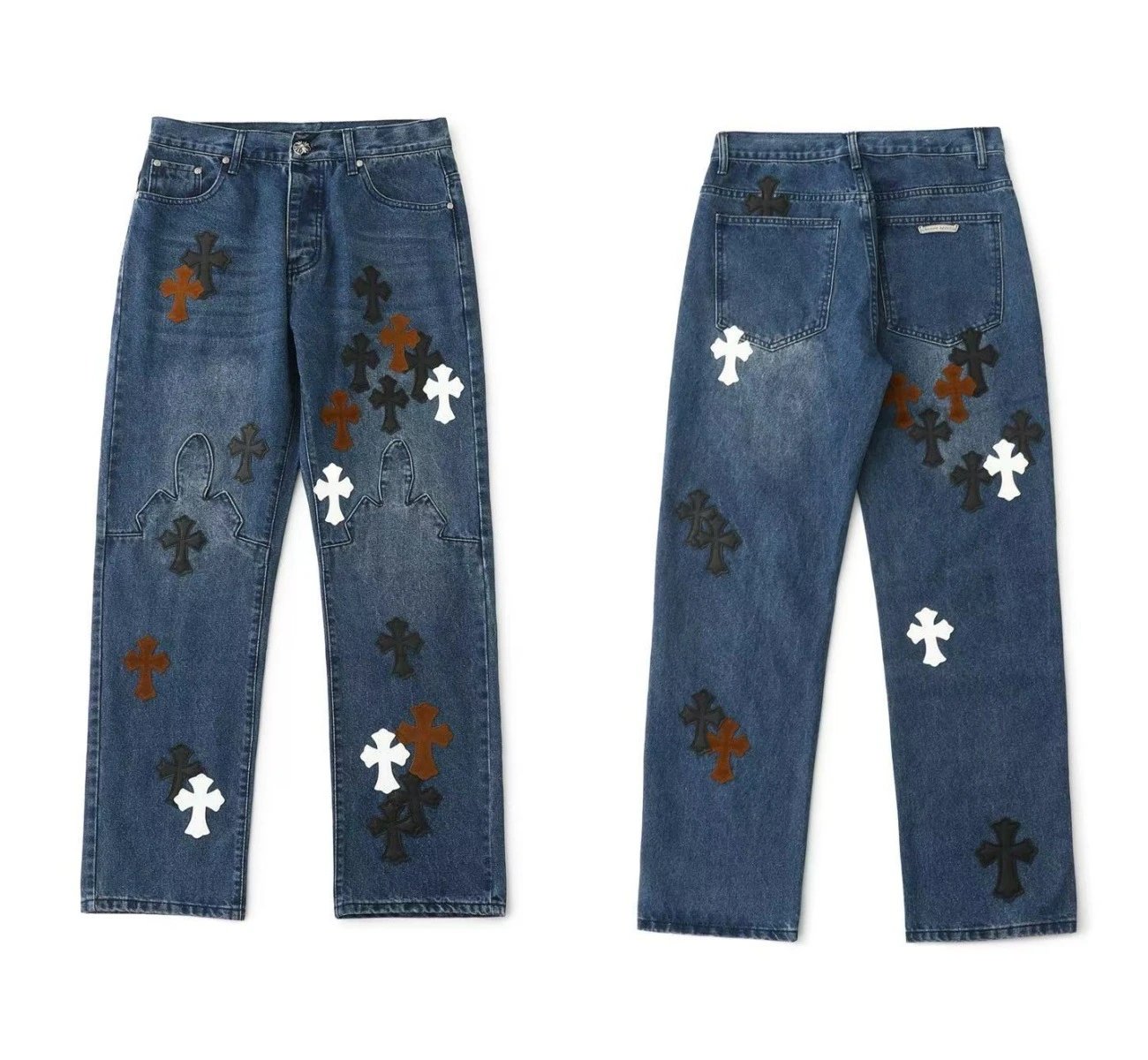 - Kakobuy Chrome Hearts Cross Denim Patch Jeans