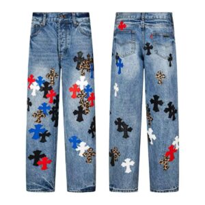 Kakobuy Chrome Hearts Cross Denim Patch Jeans