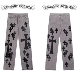 Kakobuy Chrome Hearts Cross Denim Patch Jeans
