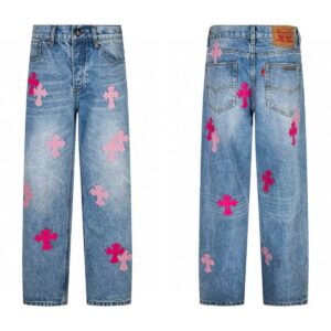 Kakobuy Chrome Hearts Cross Denim Patch Jeans