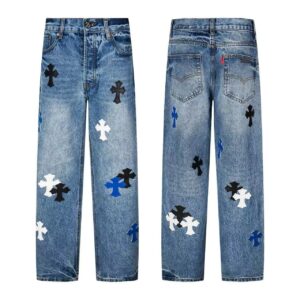 Kakobuy Chrome Hearts Cross Denim Patch Jeans