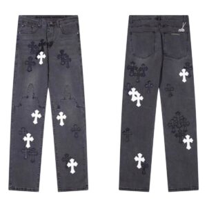 Kakobuy Chrome Hearts Cross Denim Patch Jeans