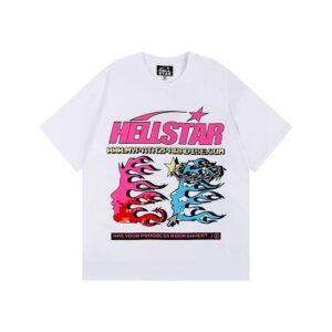 Kakobuy Hellstar High Street American Street Hip Hop Peplum Printed Short Sleeve T-Shirt