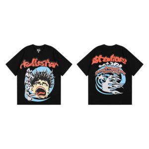 Kakobuy Hellstar High Street American Street Hip Hop Peplum Printed Short Sleeve T-Shirt