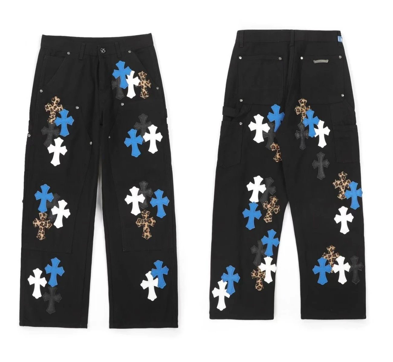 - Kakobuy Chrome Hearts Cross Denim Patch Jeans