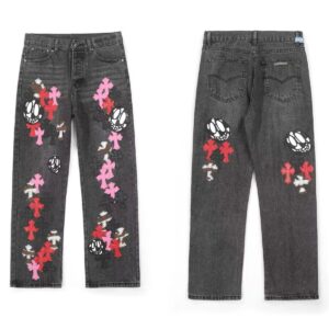 Kakobuy Chrome Hearts Cross Denim Patch Jeans