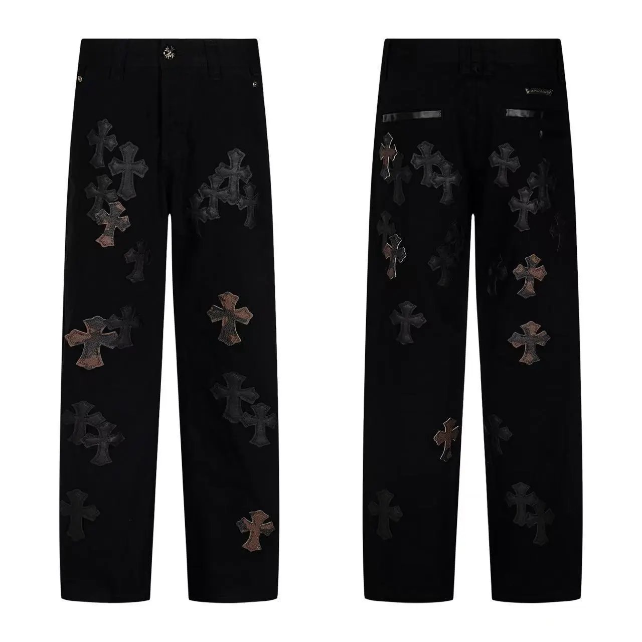 - Kakobuy Chrome Hearts Cross Denim Patch Jeans