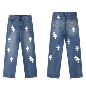 Kakobuy Chrome Hearts Cross Denim Patch Jeans