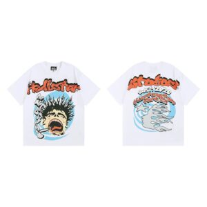 Kakobuy Hellstar High Street American Street Hip Hop Peplum Printed Short Sleeve T-Shirt